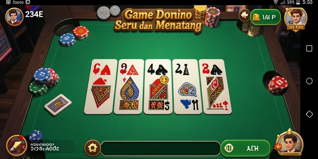 Screenshot gameplay 234E menampilkan serunya permainan Domino.