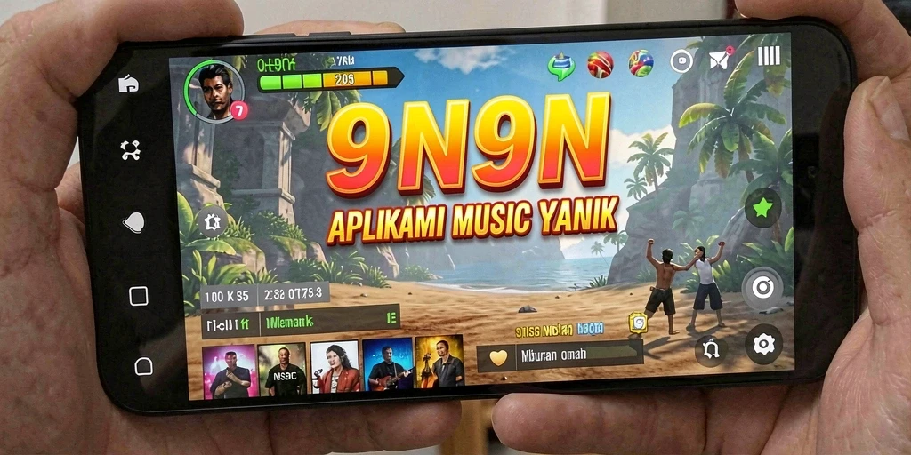 Screenshot gameplay <strong>9N9N</strong> menampilkan serunya permainan musik.