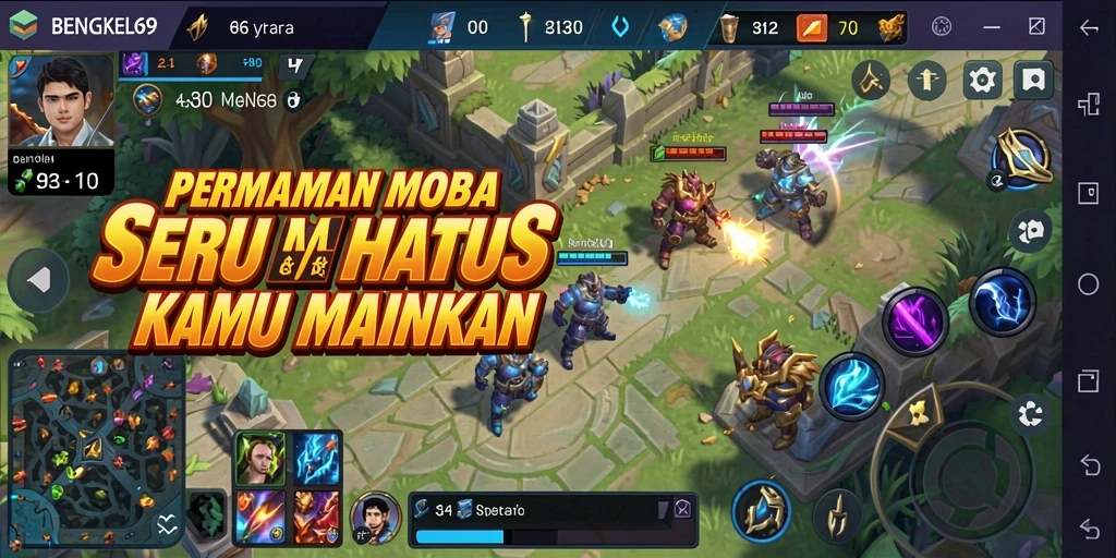 Tampilan seru dari gameplay BENGKEL69 dalam pertarungan tim.
