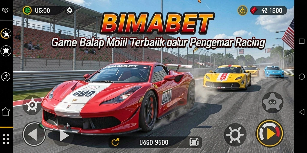 Tampilan gameplay balap mobil seru dan mendebarkan di BIMABET.
