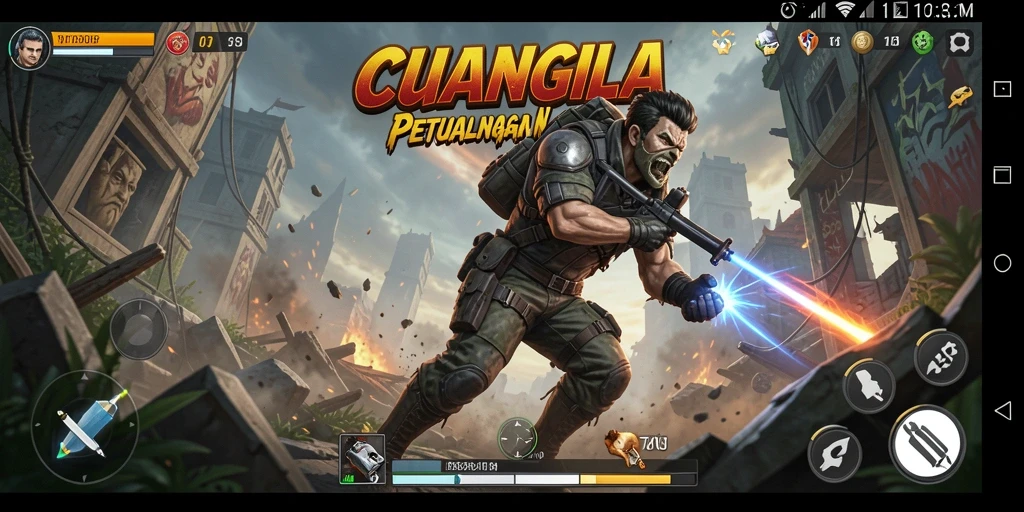 Tampilan gameplay menegangkan di <strong>CUANGILA</strong>, penuh aksi dan adrenalin.
