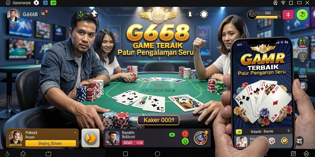 Tampilan utama gameplay G668 yang menampilkan aksi Poker seru.