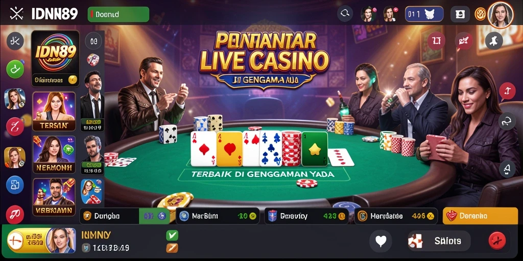 Screenshot IDN89 menunjukkan gameplay Live Casino yang menarik.