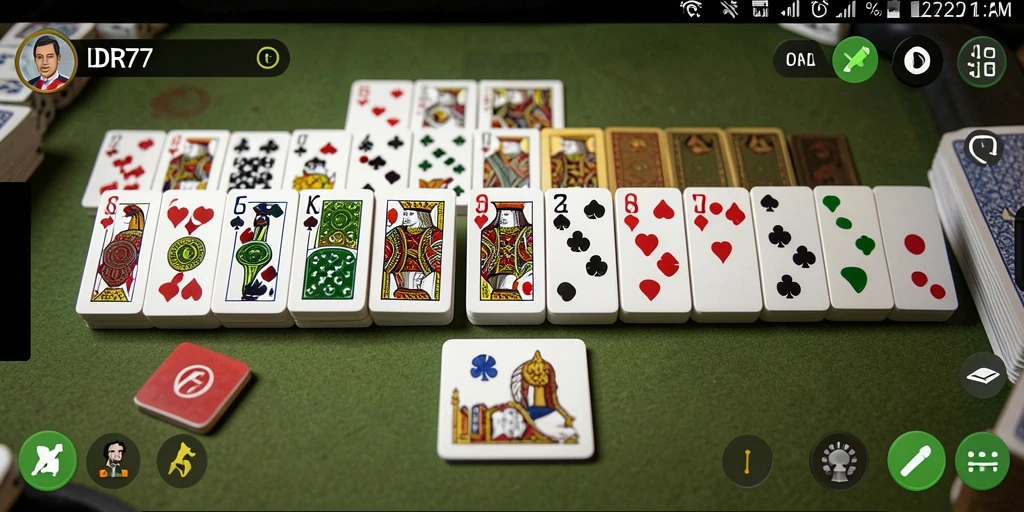 Tampilan utama gameplay IDR77 dengan meja permainan Domino.