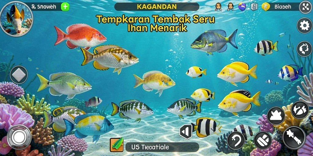 Tampilan gameplay menarik dari permainan Tembak Ikan KAGANDAN.
