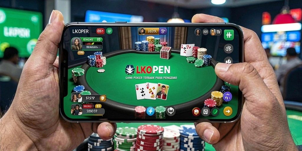 Tangkapan layar menunjukkan gameplay Poker yang seru dan interaktif.