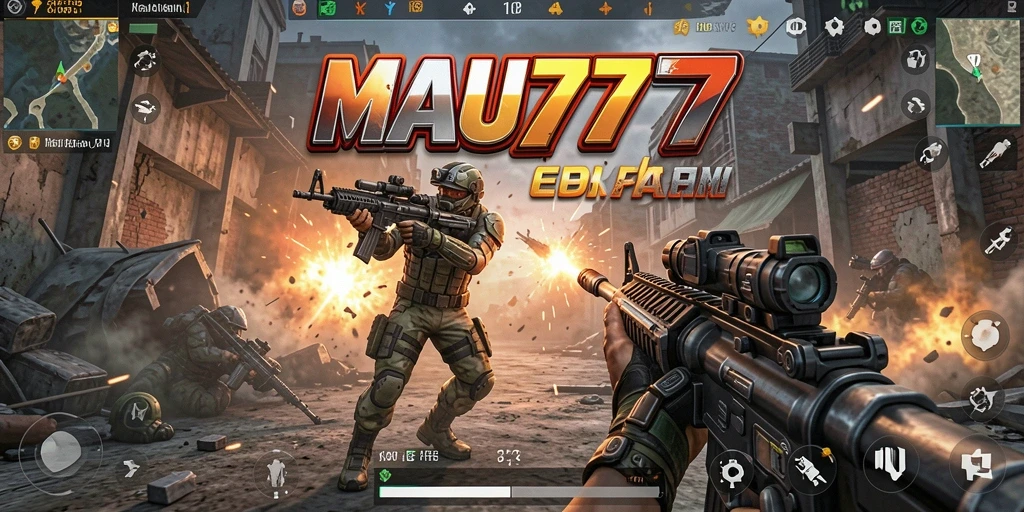 Tampilan gameplay seru dari MAU777 dengan aksi tembak-menembak yang mendebarkan.