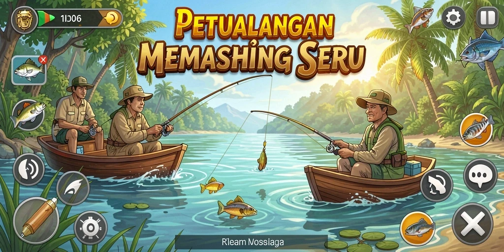 Gameplay N06 menangkap momen seru saat memancing dengan teman-teman.