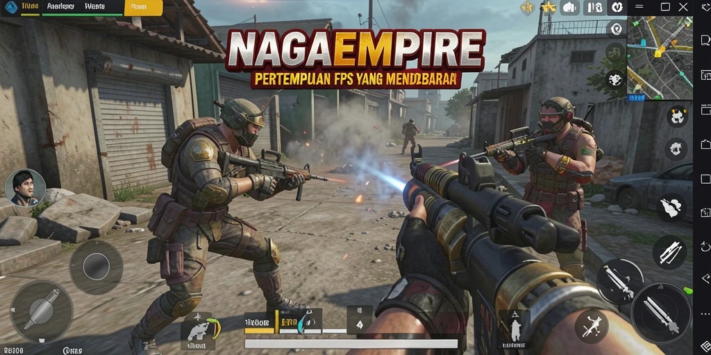 Gameplay mendebarkan di NAGAEMPIRE dengan pertempuran intens.