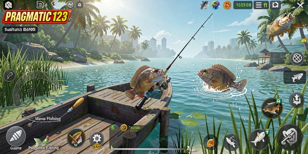Screenshot gameplay PRAGMATIC123 menampilkan pengalaman memancing yang seru.