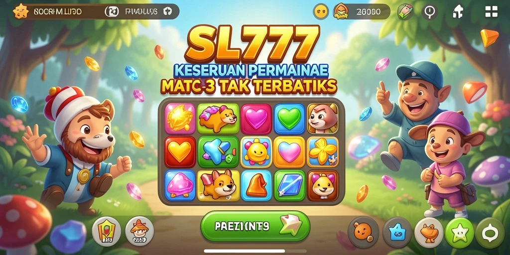 Tampilan gameplay seru dari SL777 dengan kombinasi warna-warni.