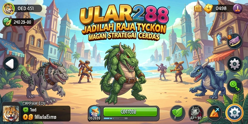 Screenshot gameplay ULAR288 yang menampilkan aktivitas bisnis yang dinamis.